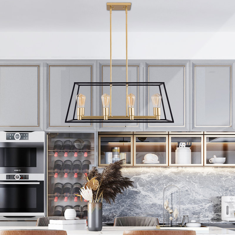 8 Light Modern Farmhouse Chandelier Vintage Candle Gold Black Ceiling Pendant Light Fixture